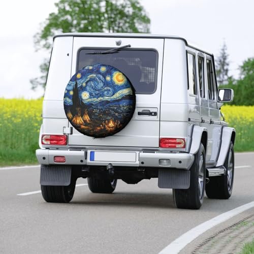 Starry Night Camping Spare Tire Cover SUV Trailer Truck RV 17 Inch - Image 7