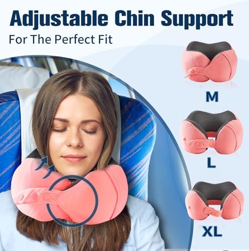 Cirorld Neck Pillow for Traveling, Travel Pillows for Airplanes Red - Image 3