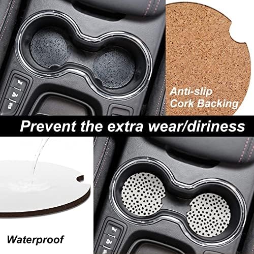 Absorbent Car Cupholder Coaster 2 Pack, Ceramic Stone - Image 5