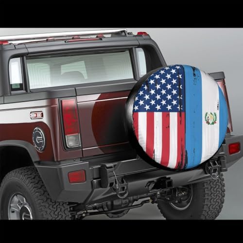 USA Guatemala Flag Spare Tire Cover, Universal Waterproof & Dustproof Wheel - Image 4