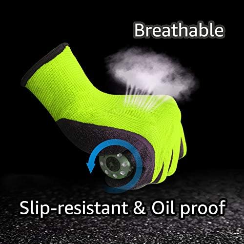 Evridwear Crinkle Latex Rubber Coated Safety Work Gloves - Image 4
