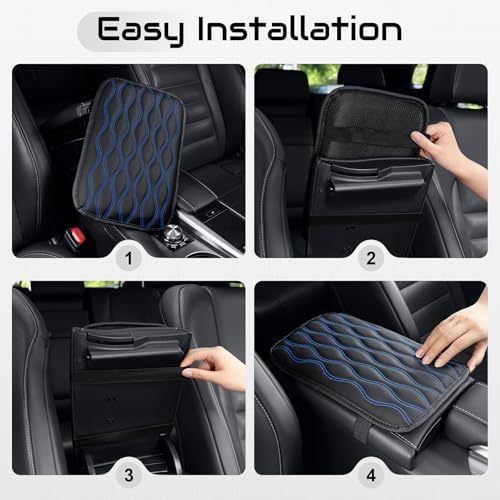 Amiss Car Center Console Cover, Upgraded Leather Car Armrest Cushion, Universal - Image 4