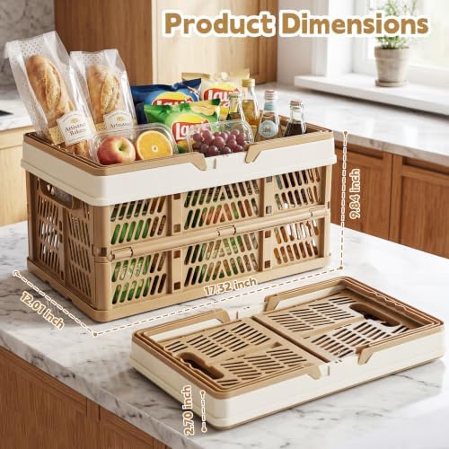 VALESKA 33L Collapsible Crate for storage, Plastic Milk Crate, 17inch - Image 6