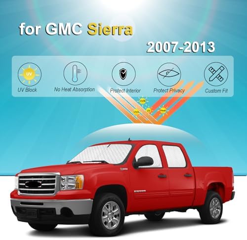 KMF 5pcs Car Sun Shades Custom for GMC Sierra 2007-2013 Accessories 2007-2013 - Image 2