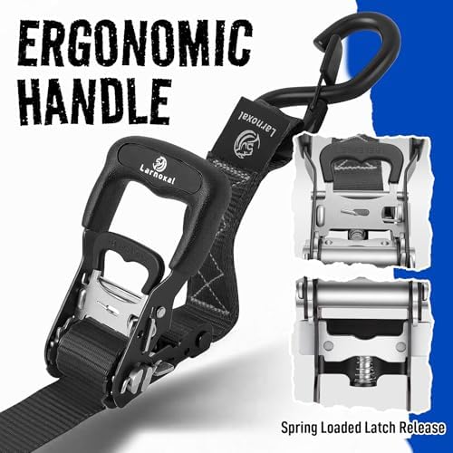Ratchet Straps 1.5" x 15ft, 208LBS Break Strength, 4 Pack - Image 3