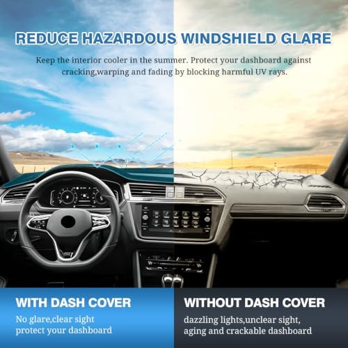FIILINES Dash Cover for 2017-2024 Volkswagen VW Tiguan, Dashboard Mat for - Image 6