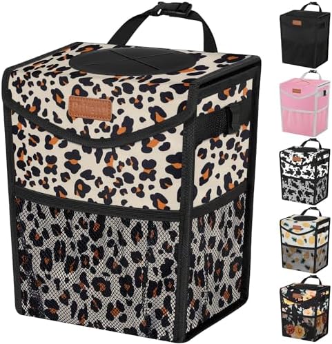 Pritent Car Trash Can with Lid Leakproof Car Garbage Bag Vehicle Trash Bin by Pritent