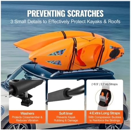 Roof Rack 1 Pair J-Bar Soft Roof Rack Top Mount Tie Down Carrier - Image 6