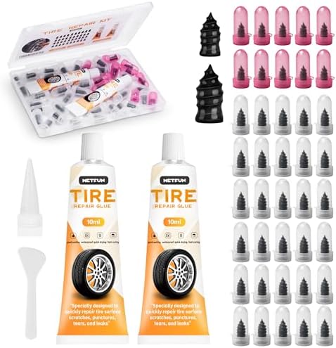 40 PCS Quick Fix Screw-in Tire Plug Kit by MetFun