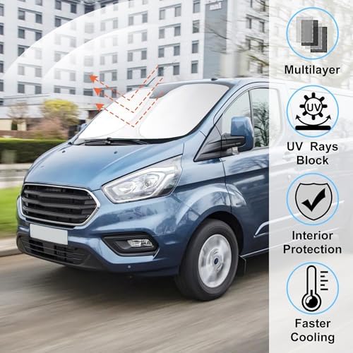 Windshield Sun Shade for 2015-2026 Ford Transit Accessories - Image 2