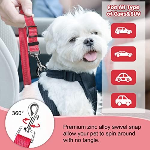 BWOGUE 2 Pack Dog Seat Belt for Car, Headrest Restraint Safety Straps - Image 5