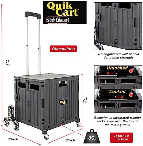 dbest Products Quik Cart Stair Climber Collapsible Rolling Crate - Image 3