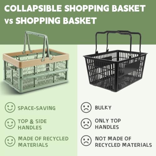 VALESKA Collapsible Crate 20L, Foldable Plastic Milk Crates - Image 6