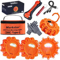 4 Pack LED Road Flares, Beacons by Markstor