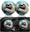 2Pcs Sloth Car Coasters, 2.75" Neoprene Rubber Cars Cup Holder Coasters by Databa