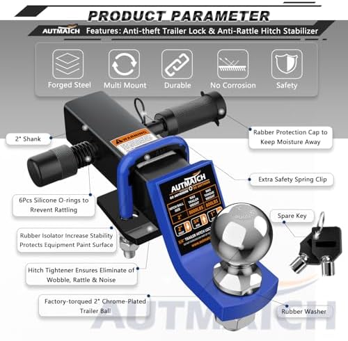 AUTMATCH Trailer Hitch Ball Mount - Image 4