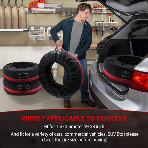 4PCS Tire Cover, Seasonal Tire Totes, Polyester Wheel Tires Storage Bags - Image 5