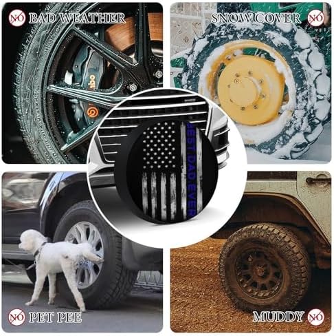 Vintage Best Dad Ever American Flag Tire Covers, Dust-Proof Weatherproof Wheel - Image 4