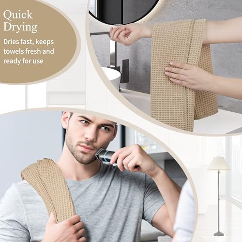 Microfiber Waffle Hand Towels, 2 Pieces, Fast Drying, Lint Free 430 GSM - Image 5