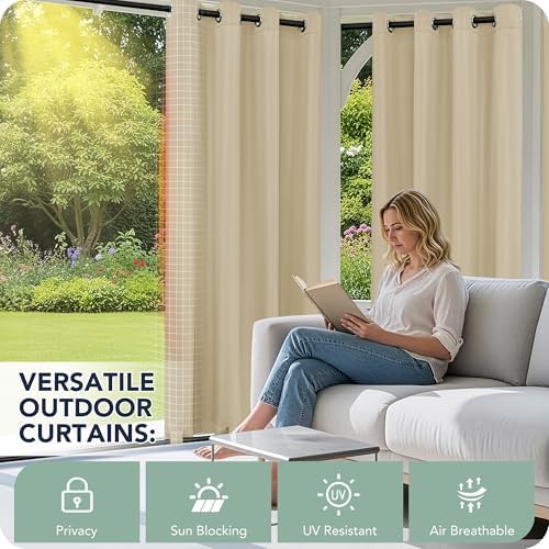 Patio Curtains Outdoor Waterproof 6 Panels, Porch Sun Shade - Image 3