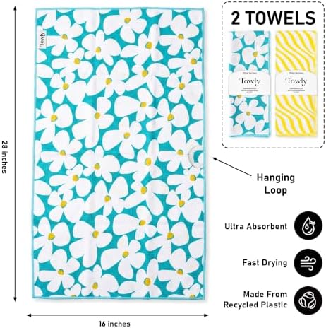 Kitchen Towels Set of 2, Double-Sided 16x28 Microfiber Waffle Weave Dish Towels - Image 2