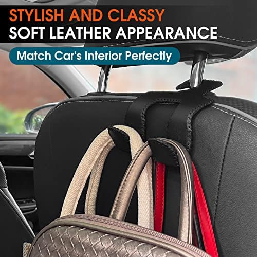 Car Headrest Hooks for Purses and Bags, Upgraded 2 in 1 Cars Back Seat Head - Image 3