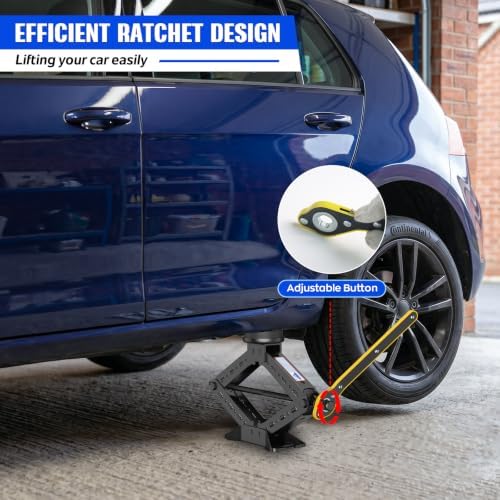 Portable Car Jack Kit 3 Ton, Heavy Duty Scissor Jack - Image 4