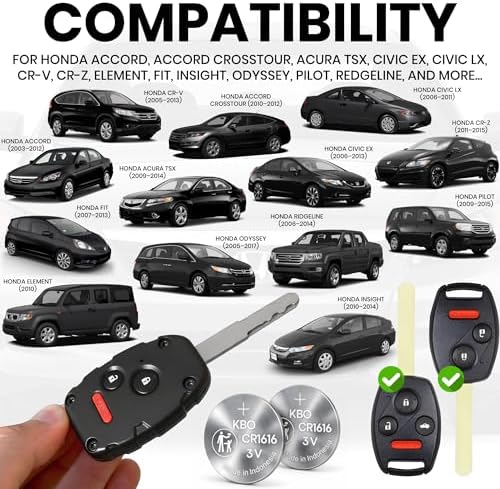Honda Key FOB Shell + Batteries - Image 4
