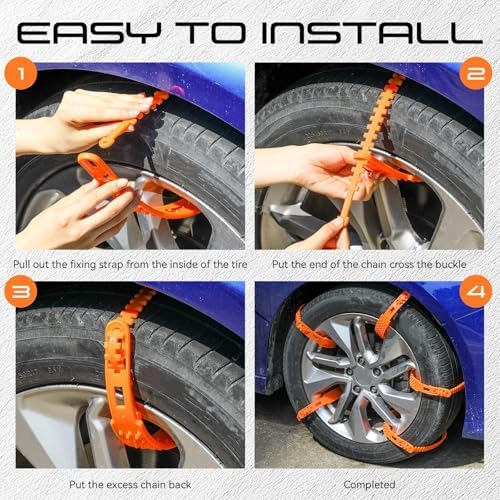BBTO 20 Pcs TPU Snow Tire Chains Emergency Anti Skid Straps - Image 4