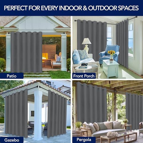 PureFit Outdoor Curtains for Patio Waterproof Weatherproof Outside Curtains - Image 5