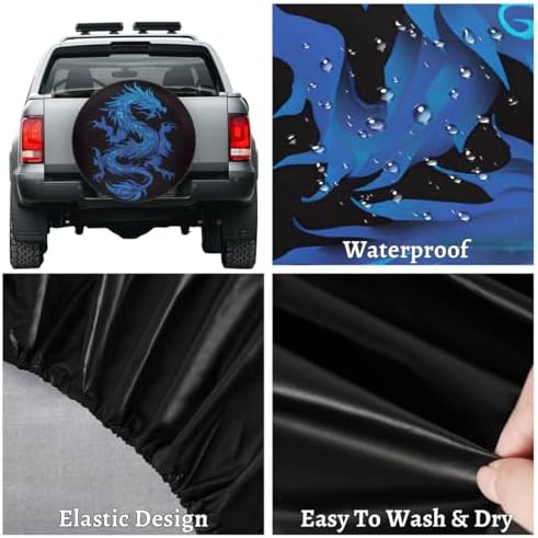 Blue Dragon Art Spare Tire Cover Dust-Proof Wheel Protector - Image 4