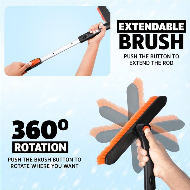 EcoNour 63" Extendable Snow Brush & Ice Scraper - Image 3