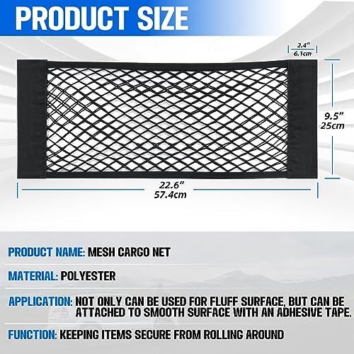 2 Packs Universal Mesh Cargo Net, Elastic Car Storage Net Pocket Bag - Image 3