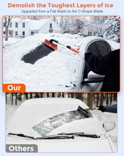 DooGooCoo 42" Extendable Snow Brush & Ice Scrapers - Image 4