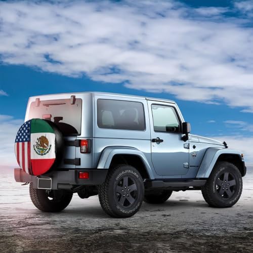 USA Mexico Flag Spare Tire Cover, Universal Waterproof & Dustproof Wheel - Image 5