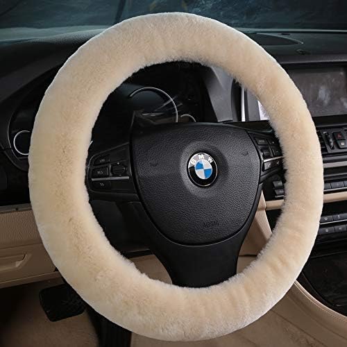 OGLAND Fuzzy Sheepskin Car Steering Wheel Cover - Image 4