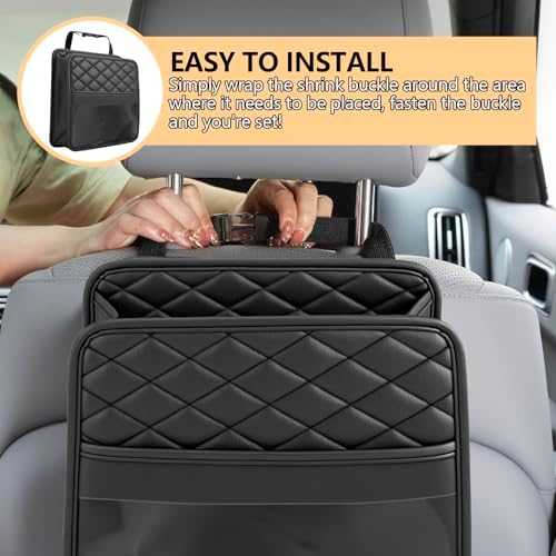 Car Seat Back Organizer, Seat Back Hanging Bag, Waterproof Leather Backseat - Image 5