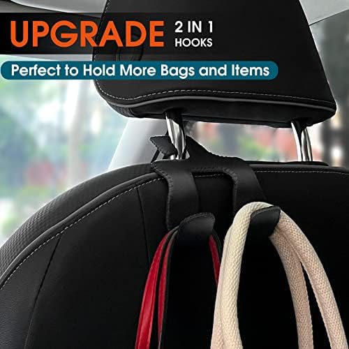 Car Headrest Hooks for Purses and Bags, Upgraded 2 in 1 Cars Back Seat Head - Image 2