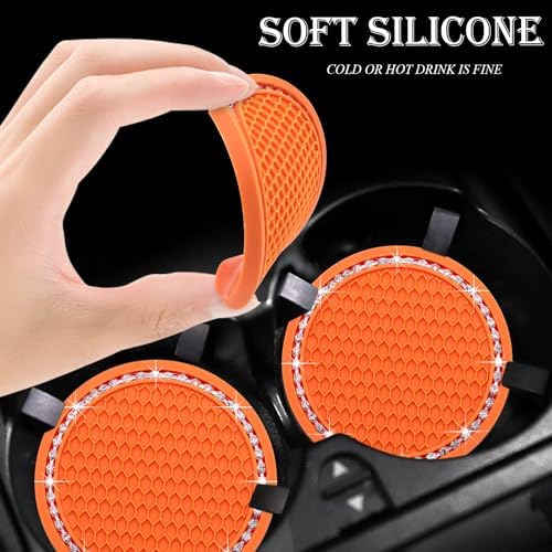 4PCS Bling Cup Holder Coaster, 2.75 Inch Auto Car Cup Holder Insert Coasters - Image 4