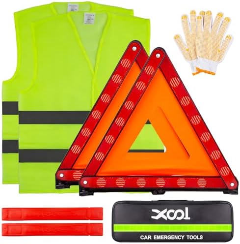 XOOL Emergency Warning Triangle Kit – Roadside Safety Kit by XOOL