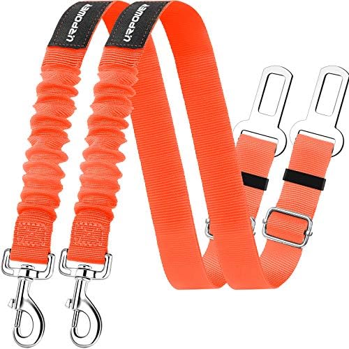 URPOWER 2 Pack Dog Seat Belt, Retractable Dog Car Harness Adjustable Pet Safety by URPOWER