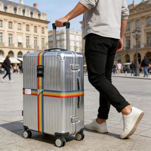 Cross-Strap，Combination Lock Luggage Straps, Adjustable Suitcase Belts - Image 7