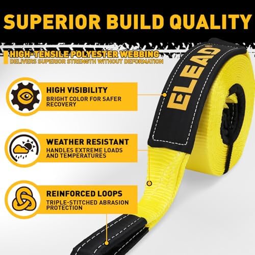 3" x 30Ft Recovery Tow Strap Heavy Duty - Image 4