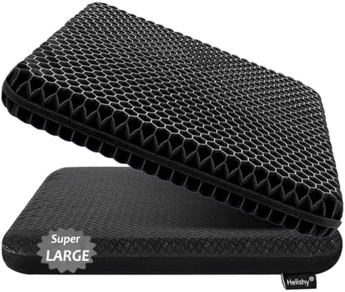 Gel Seat Cushion for Long Sitting, Super Large Gel Cushion Chair Pads by Helishy