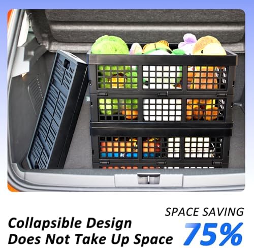 CONLI 3 Pack 34L Large Plastic Folding Crates - Image 6
