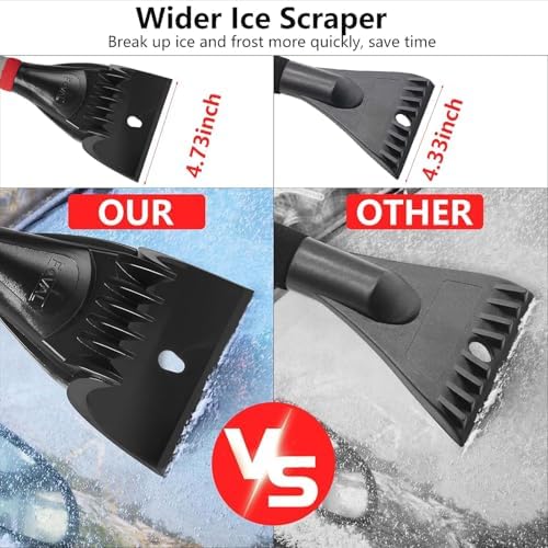 FOVAL 27" Snow Brush with Wider Ice Scraper, Snow Removal Tool Car Brush with - Image 3