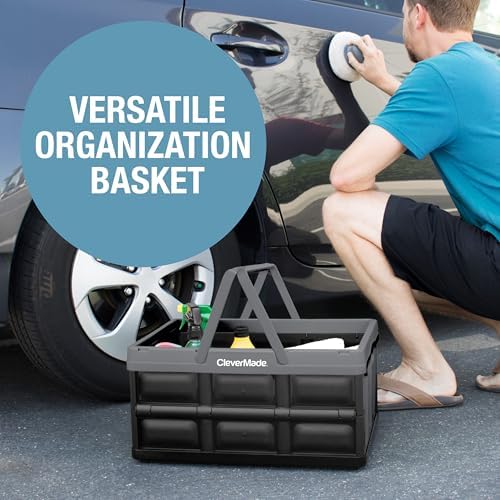 CleverMade Collapsible Shopping Basket, 32L Storage Crate, 1 Pack - Image 5