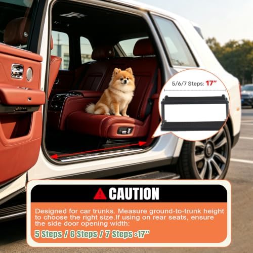 Foldable Dog Stairs for Car, HisFox Portable Dog Steps for Dogs, 7 Steps - Image 6