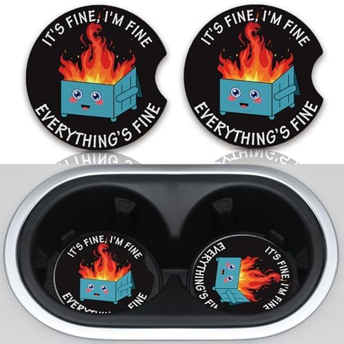 2 Pack Car Coasters for Drinks Absorbent, 2 Pack Cup Holders, 2.75" Car - Image 3