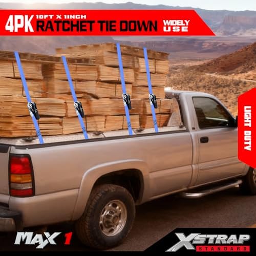 XSTRAP STANDARD 4-Pack Ratchet Tie Down Straps - Image 6